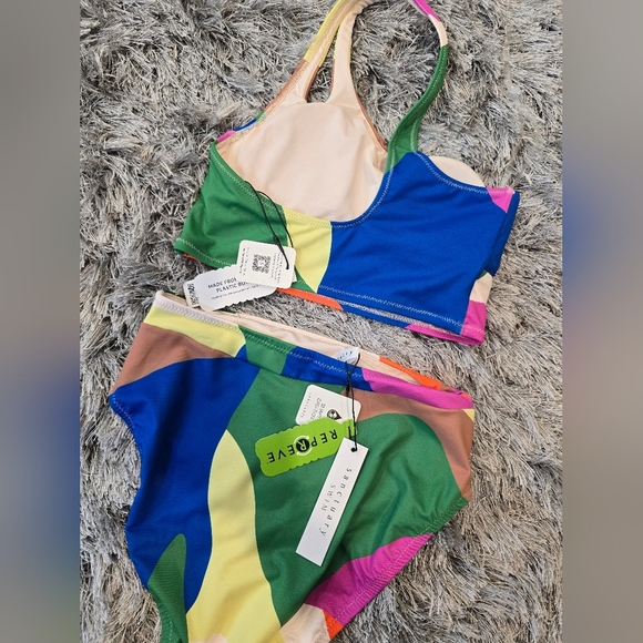 Sanctuary Swim 2 Pieces Bikini Bold Color Block Design Size Xs - Picture 5 of 6